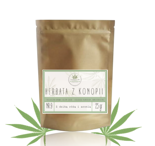 herbata konopna CBD z dziką różą i aronią 25 gr
